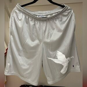 Sworn to us X Champion Motion Court Shorts // Silver - Medium / Silver